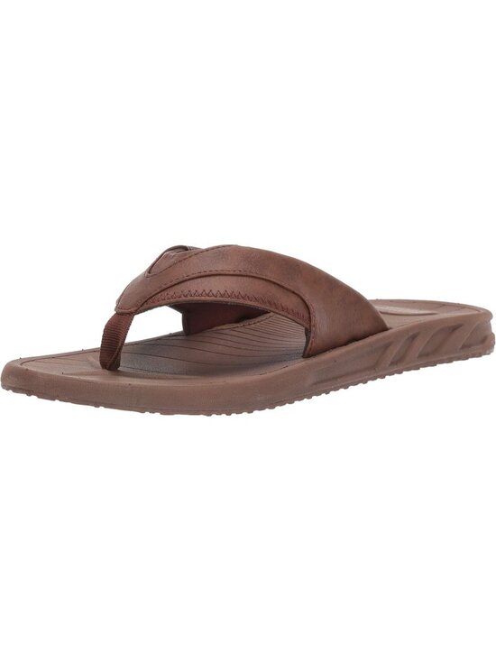 Men\'s Brown Slip-on Flip Flop Comfort Sandals with Enhanced Grip Cushioning main image 5